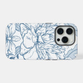 Dusky Blue Floral Pattern iPhone Hülle (Rückseite (Horizontal))
