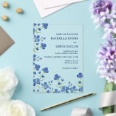 Dusky Blue Flower Wedding Invite Acryleinladungen (In Situ (Hochzeit))
