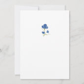 Dusky Blue Flower Wedding Invite Einladung (Rückseite)