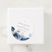 Dusky Blue Gold Floral Wedding Geschenkanhänger (Beispiel)