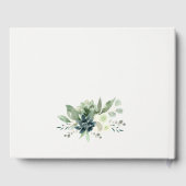 Dusky Blue Green Gold Succulent Pumpkin Wedding Gästebuch (Rückseite)