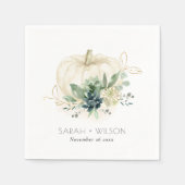 Dusky Blue Green Gold Succulent Pumpkin Wedding Serviette (Vorderseite)