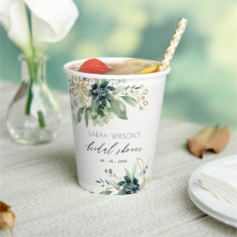 Dusky Blue Green Succulary Foliage Brautparty Pappbecher