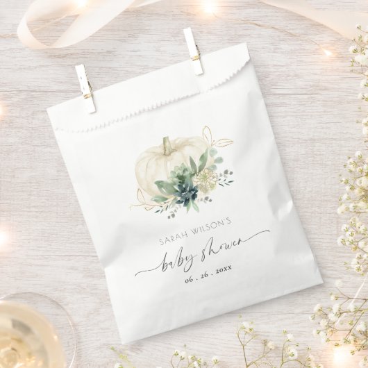 Dusky Blue Green Succulent Pumpkin Baby Dusche Geschenktütchen (Ausgeschnitten)