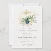 Dusky Blue Green Succulent Pumpkin Wedite Dankeskarte (Vorderseite)