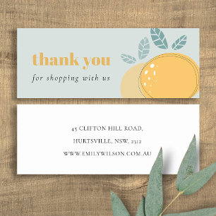 Dusky Blue Lemon Bold Fruity Danke Shopping Mini Visitenkarte