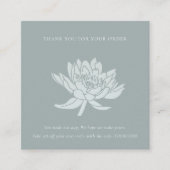 DUSKY BLUE LOTUS FLORA LOGO SHOPPPING DANK QUADRATISCHE VISITENKARTE (Vorderseite)