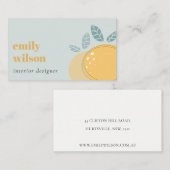 Dusky Blue Niedlich Lemon Abstrakt Bold Fruchtzitr Visitenkarte (Vorne/Hinten)