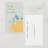 Dusky Blue Niedlich Lemon Abstrakt Bold Fruchtzitr Visitenkarte (Vorne/Hinten)
