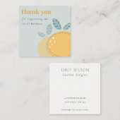 Dusky Blue Niedlich Lemon Bold Frucht Vielen Dank, Quadratische Visitenkarte (Vorne/Hinten)