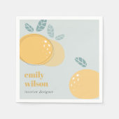 Dusky Blue Niedlich Orange Abstrakte aromatische F Serviette (Vorderseite)