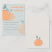 Dusky Blue Orange Fruchtbücher für Babydusche Begleitkarte (Vorne/Hinten)
