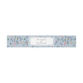 Dusky Blue Personalisiert Floral WEDD Einladungsbanderole (Flach)