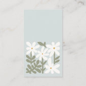 Dusky Blue Retro Floral Diaper Raffle Baby Dusche Begleitkarte (Rückseite)