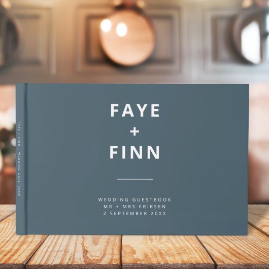 Dusky Blue | Skandinavische Minimalistische Hochze Gästebuch
