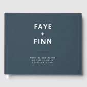Dusky Blue | Skandinavische Minimalistische Hochze Gästebuch (Vorderseite)