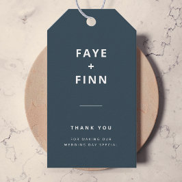 Dusky Blue | Skandinavische Minimalistische Hochze Geschenkanhänger