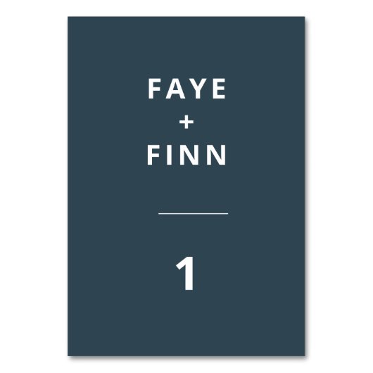 Dusky Blue | Skandinavische Minimalistische Hochze Tischnummer (Rückseite)