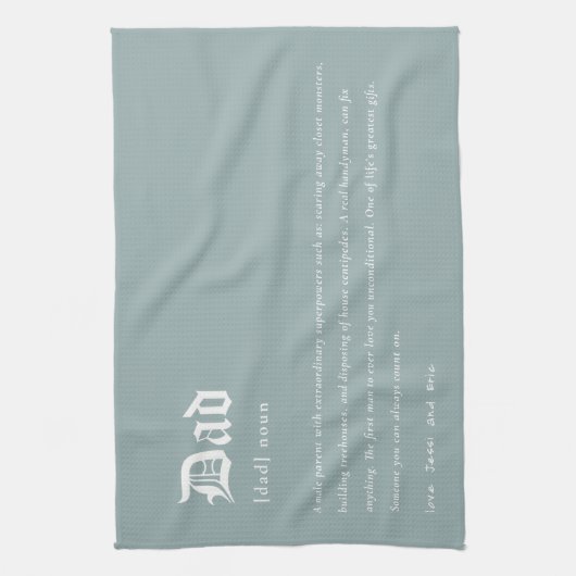 Dusky Blue Vater Dictionary Definition benutzerdef Geschirrtuch (Vertikal)