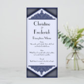Dusky Blue Vintag, Hochzeitsmenü und Programm (Stehend Vorderseite)