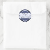 Dusky Blue Vintag, rund Save the Date Aufkleber (Tasche)