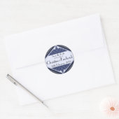Dusky Blue Vintag, rund Save the Date Aufkleber (Umschlag)