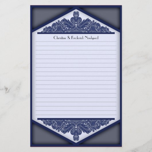 Dusky Blue Vintag, Schreibwaren Briefpapier (Vorderseite)