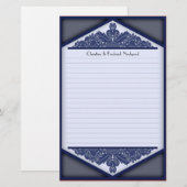 Dusky Blue Vintag, Schreibwaren Briefpapier (Vorne/Hinten)