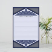 Dusky Blue Vintag, Schreibwaren Briefpapier (Stehend Vorderseite)