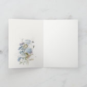 Dusky Blue Watercolor Hütte Blumenzwiebeln Dankeskarte (Innenseite)