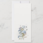 Dusky Blue Watercolor Hütte Blumenzwiebeln Einladung (Rückseite)