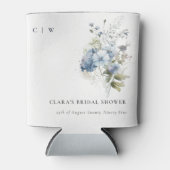 Dusky Blue Watercolor Hütte Brautparty Dosenkühler (Vorderseite)