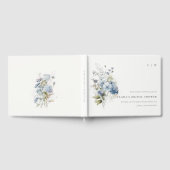 Dusky Blue Watercolor Hütte Brautparty Gästebuch (Voll)