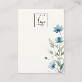Dusky Blue Wildblume Blank Juwelier Logo Display Visitenkarte (Vorderseite)