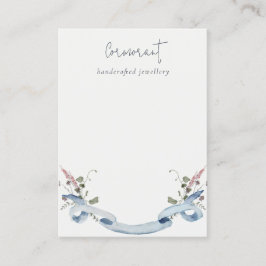 Dusky Blue Wildblume Ribbon Blank Juwelier Visitenkarte