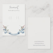 Dusky Blue Wildblume Ribbon Loop Hoop Holder Visitenkarte (Vorne/Hinten)