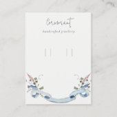 Dusky Blue Wildblume Ribbon Loop Hoop Holder Visitenkarte (Vorderseite)