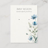 Dusky Blue Wildblume Watercolor Earring Display Visitenkarte (Vorderseite)