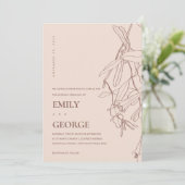 DUSKY BLUSH LINE ZEICHNEND FLUSSBREITE DANKESKARTE (Stehend Vorderseite)