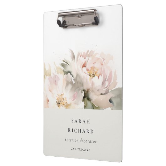 Dusky Blush Peony Klemmbrett (Links)