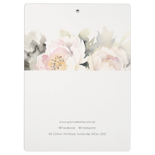 Dusky Blush Peony Klemmbrett (Rückseite)