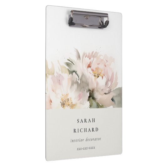 Dusky Blush Peony Klemmbrett (Rechts)