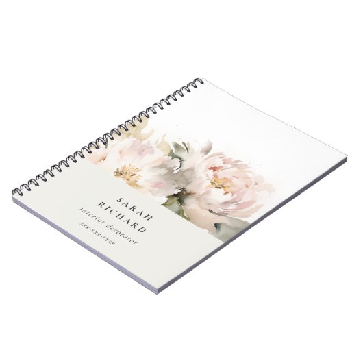 Dusky Blush Peony Notizblock (Linke Seite)