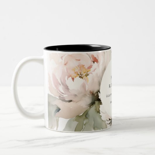 Dusky Blush Peony Zweifarbige Tasse (Links)