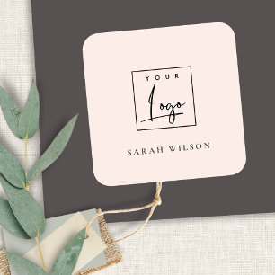 Dusky Blush Pink Logo für Werbeaktionen Quadratischer Aufkleber