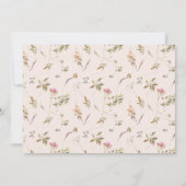 Dusky Blush Pink Wildblume Wappen Foto Taufe Einladung (Rückseite)