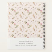 Dusky Blush Pink Wildblume Wappen Monogram Planer (Rückseite)