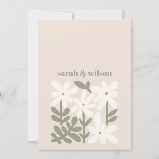 Dusky Blush Retro Minimal Probe Florenz Abendessen Einladung (Rückseite)