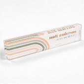 Dusky Bold Retro Rainbow Wüste Chic Blush Rust Namensplakette