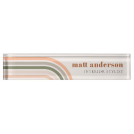 Dusky Bold Retro Rainbow Wüste Chic Blush Rust Namensplakette